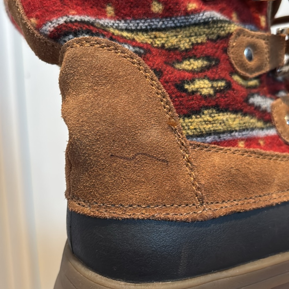 BareTraps Yaegar suede & faux fur adjustable lace up boots w/ Stay Dry System - Picture 14 of 16